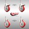 Service Caster 5 Inch 316SS Red Polyurethane 10mm Threaded Stem Caster Lock Brake, 2PK SS316TSTTL20S514-PPUB-RED-M1015-2-S2 - alternate 5
